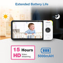 VTech VM928-2HD 5” 720p HD Display 2 Cameras Baby Monitor,110 Wide Angle View,Remote Pan-Tilt-Zoom,Night Vision,Up to 1000ft Range,Temperature Sensor,9 Soothing Sounds & Lullabies,2-Way Talk,No WiFi by TinyTreasures Baby Boutique