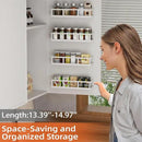 Over The Door Pantry Organizer, 8 Pack Spice Rack Wall Mounted & Hanging Storage Baskets Organizer Wall Mount, Large Capacity Metal Spice Shelf for Kitchen Cabinet, Bathroom, Shower, Home Decor by CozyNest Decor