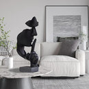 aboxoo Thinker Statue, Silence is Gold Abstract Art Figurine, Modern Home Resin Sculptures Decorative Objects Piano Desktop Decor for Creative Room Home, Office Study Decor (Large Black) by CozyNest Decor