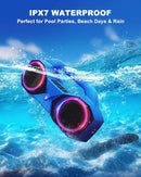 Bluetooth Speaker 80W(Peak)Loud with Bass, 20H Playtime, IPX7 Waterproof, RGB Lights, TWS, Large Portable Wireless Speakers for Outdoor, Home, Party, Pool, Beach, Tailgating, Gym, Work, Gifts (Blue) by TinyTreasures Baby Boutique