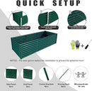 1 Pack 8x3x2FT Galvanized Raised Garden Bed Kit Retangular Metal Ground Planter Box Outdoor Bottomless Planter Raised Beds for Vegetables Flowers Herbs Fruits, Green by CozyNest Decor