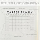 Personalized Clear Acrylic Calendar for Wall, Calendar Whiteboard for Wall, Dry Erase Wall Calendar, Wall Calendar Organizer System for Home (Block, Navy, 47.5"W x 36"H) by TinyTreasures Baby Boutique