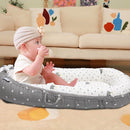Baby Lounger | Organic Cotton Infant Lounger | Reversible, Adjustable & Portable Floor Lounger | Soft, Breathable, Washable Cover by TinyTreasures Baby Boutique