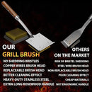 ENLOY Copper Wire Grill Brush Replacement Head, Grill Cleaning Bristle Brush with 4 Screws, BBQ Cleaning Replacement Brush Head for Gas, Porcelain, Ceramic, Cast Iron, Stainless Steel Grills and More by GreenHaven Gardens