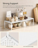 SONGMICS Spice Rack, Expandable Kitchen Countertop Shelf, Small Cupboard Organizer, Metal, Space-Saving Tabletop Shelf, Matte White UKCS007W01 by CozyNest Decor