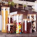 Glass Rice Storage Containers, 60 FL OZ (1800ml) Kitchen Food Jars with Airtight Lid, Stackable Clear Pantry Canister for Coffee Bean, Pet Treat, Flour, Loose Tea and More by CozyNest Decor