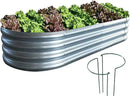 Raised Garden Bed, Outdoor Galvanized Planter Boxes, Galvanized Garden Beds Outdoor with Metal Plant Stakes, Large Raised Garden Stock Tank, Garden Beds for Vegetables Planter 4×2×1ft by GreenHaven Gardens