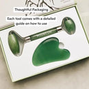 Mount Lai Jade Gua Sha Facial Tools, Jade Roller and Gua Sha Facial Tools Set, Guasha Tool for Face to Relieve Muscle Tension and Reduce Puffiness, Anti Aging Skin Care Sets for Women by CozyNest Decor