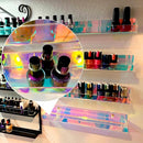4 Pack 15 Inch Iridescent Acrylic Shelves, Clear Rainbow Floating Shelves for Wall, Modern Sunglasses Essential Oil Picture Ledge Display Toy Storage Wall Shelf by TinyTreasures Baby Boutique