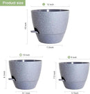 Big Self Watering Pots 12/10/9 inch, Planter, Plant Pots with Mesh Drainage Holes for Indoor Outdoor Garden Plants, Plastic Flower Pots with Removable Deep Reservoir, Speckled Grey by CozyNest Decor