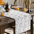 Halloween Table Runner Ghost Soft Plush Faux Fur Halloween Table Runner Hallowee Home Decor, Holiday Kitchen Dining Table Decoration for Home Party Decor 13x72 Inch by CozyNest Decor