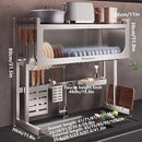 Home Furnishing Dish Rack Over Sink Stainless Steel Over The Sink Dish Drainer Drying Rack Space Kitchen Sink Rack Multifunctional countertop Dish Storage Rack Sink(Metallic,75cm/29.5in) by CozyNest Decor