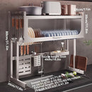 Home Furnishing Dish Rack Over Sink Stainless Steel Over The Sink Dish Drainer Drying Rack Space Kitchen Sink Rack Multifunctional countertop Dish Storage Rack Sink(White,105cm/41.3in) by CozyNest Decor