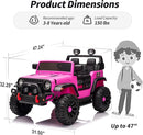 2 Seater Ride on Toy Car for Kids, 24V 4x4 Ride-on Truck Kids Electric Car w/Remote Control, 4x200W Motors - Hot Pink by TinyTreasures Baby Boutique
