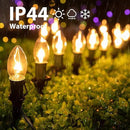 Brightown 4 Pack C9 Christmas Pathway Lights Outdoor - Total 102.8 FT Walkway Lights with 80 Clear Bulbs, Connectable Christmas Stake Lights, Outdoor Christmas Decoration for Lawn Holiday, Warm White by GreenHaven Gardens