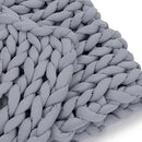 Nuzzie Chunky Knit Weighted Blanket - Breathable, Cooling, Hand Made Knit Throw Blanket for Sleep - Machine Washable, Stylish Decor Design (Misty Grey, Queen | 22lbs | 60"x80") by CozyNest Decor