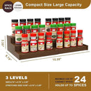 Spice Rack Organizer for Cabinet 2Pack, 3 Tier Expandable Bamboo Spice Storage, Great for Kitchen Cabinet, Cupboard,Pantry and More(Brown) by CozyNest Decor