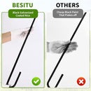 24 inches J Hook Rebar Stakes (16-Pack), Extra Long Garden Stakes with Chisel Point End Steel Rebar Ground Stakes for Tent Chain Link Fence and Outdoor Decorations Black Coated by CozyNest Decor