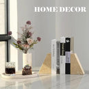 Marble Bookend for Heavy Books, Decorative Bookends for Shelves, Durable and Heavy-Duty Book End for Hardback Book & CDS, Unique Book Stopper & Holder, Pearlly Yellow, Set of 2 by CozyNest Decor