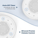 Buffbee Sound Machine & Alarm Clock 2-in-1, 0-100% Clock Face Brightness, Bottom Colored Light, Sleep Timer, Precise 30-Level Volume Control White Noise Machine - White by TinyTreasures Baby Boutique