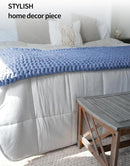 YnM Chunky Throw Blanket, Medium-Weight, Hand Knitted with Chenille Yarn, Skin Friendly, Ventilated and Breathable, Machine Washable, Home Décor Piece for Couch Sofa and Bed (Chambray Blue 60x80 Inch) by CozyNest Decor