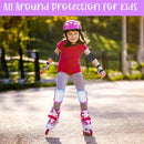 Kids Knee and Elbow Pads Set, 7 in 1 Skating Protective Gear for Skateboard, Roller Skating, Scooter, Cycling, 3-8 Years by TinyTreasures Baby Boutique