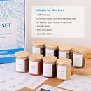 Glass Spice Jars with Bamboo Lids - 20 Pcs Thicken(2.4mm) 6oz Airtight Seasoning Containers with 131 Waterproof Minimalist Spice labels Preprinted - Small herb Jars for Pantry Organization and Storage by CozyNest Decor
