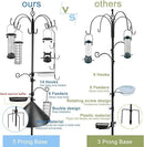 Bird Feeding Station Kit with Squirrel Baffle Bird Feeder Pole with Suet Cage Mesh Tray Fruit Hook Double W Hook for Attracting Wild Birds and Hanging Planter Hanger Lights by GreenHaven Gardens