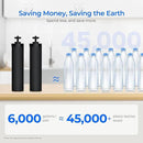 Waterdrop 2.25G Gravity-fed Water Filter System, with Silver Ions Enhanced Filtration with 2 Black Carbon Filters and Metal Spigot by CozyNest Decor