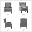 Mid Century Wingback Recliner Chair for Adults, Modern Linen Fabric Push Back Recliner Chairs with Button Tufted Upholstered Back & Footrest, Manual Recliner Chais for Living Room, Nursery, Gray by CozyNest Decor
