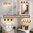 Black Gold Wall Sconces,Bathroom Vanity Light Fixtures,4 Lights Black Sconce Over Mirror,Farmhouse Bathroom Lights(Bulbs not Included) by CozyNest Decor