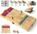 21 Inches Horse Racing Game, Horse Race Board Games with 11 Luxury Metal Horses,Thickened Wood Chessboard,Chips,Cards and Dice,Classic Wooden Table Top Board Games for Adults and Family by TinyTreasures Baby Boutique