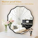 Fabuady Black Round Wavy Edge Mirror - 24'' Circle Wall Mirror with Metal Frame, Decorative Hanging/Leaning Mirror for Bathroom, Bedroom, Living Room, Hallway, Entryway, Office, Home Decor by CozyNest Decor
