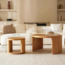 Round Nesting Coffee Table Set of 2,31.5" Large & 18" Small Low Tables with Wood Look Top,Space-Saving Side Tables for Living Room,Bedroom,Office,Minimalist Center Table Set (Brown, L+S) by CozyNest Decor