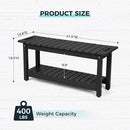 41" Shower Bench, Waterproof Poly Lumber Shower Stool for Shaving Legs, Shower Chair Seat Holds up to 400lbs, Bathroom Bench for Inside Shower, Non-Slip (Black) by TinyTreasures Baby Boutique