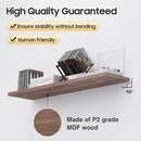 Wall Shelf Set of 2, Walnut Floating Shelves 36 in W x 10 in D x 1 in H, Wooden Floating Wall Shelf with Invisible Brackets for Living Room/Bedroom/Bathroom/Kitchen Storage and Decor by CozyNest Decor