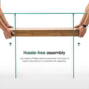 ivinta Glass Console Table with Storage, 39.4" Modern Narrow Entryway Table for Living Room, Entrance, Hallway or Bedroom 5101 (Natural Wood) by CozyNest Decor