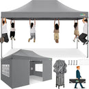 COBIZI 10x15 Heavy Duty Pop up Canopy Tent with 4 sidewalls Commercial Outdoor Canopy Wedding Party Tents for Wedding All Season Wind & Waterproof Gazebo with Carry Bag, Gray(Frame Thickened) by GreenHaven Gardens