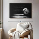 ElephantStock Basketball Wall Art - Horizontal Framed Canvas - 1-Piece Hallway Wall Decor - Photography sports Canvas Print - Black and Gray Decor for Wall - 31" X 21" by CozyNest Decor