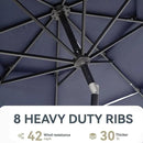 GREEN PARTY 10ft Outdoor Patio Umbrella, Auto-Tilt Market Table Umbrellas with Crank, 8 Sturdy Ribs & 1.5" Pole UV Protection for Garden Deck Backyard Pool by GreenHaven Gardens
