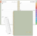 SUNEE Academic Planner 2025-2026 Weekly and Monthly, July 2025-June 2026, 8.5"x11", Tabs, Note Pages, Pockets, Bookmark, Flexible Cover, Spiral Binding, Sage Green by TinyTreasures Baby Boutique