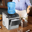 COSTWAY 2 in 1 Countertop Ice Maker Built-in Water Dispenser, 48LBS per Day, S/M/L Size Ice Cube, 5LBS Ice Storage Basket, Fast 6 Mins, Stainless Steel Ice Machine with Extendable Chilled Water Spout by CozyNest Decor