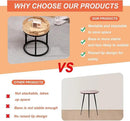 Nesting Coffee Table, Small Round Stacking Side Table with Metal Frame, Modern End Table for Living Room Bedroom Office Balcony (Rattan, 1) by CozyNest Decor