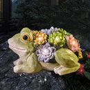 pearlstar Garden Statues, Frog Solar Statue Garden Decor Clearance, Cute Resin Frog Figurines with 7 LED Solar Lights Lawn Decorations for Patio Yard Gifts for Mom Grandma Housewarming by GreenHaven Gardens