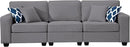 L Lengend Vansen Modular Sectional Sofa U Shaped Couch with Ottoman Modern Reversible Corner Sectional Couch for Living Room (Dark Grey, 2+3 with Ottoman) by CozyNest Decor