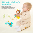 Baby rattles 0-6 months, Set of 2 rattles for babies 0-6 months, Soft Stuffed Animal Rattle Hand Grip Baby Toys, baby rattle Shaker Crinkle Squeaky Sensory Travel Accessories for 0 3 6 9 12 Months old by TinyTreasures Baby Boutique