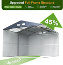 12x10 FT Metal Sheds & Outdoor Storage: Heavy Duty Garden Sheds with Dual Transparent Panels, DIY-installable Windows & Lockable Doors, Weatherproof Tool Shed for Backyard, Garden, Patio, Grey by GreenHaven Gardens