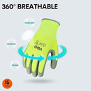 Vgo... 15-Pairs Safety Work Gloves, Gardening Gloves, Polyurethane Coated, Dipping Gloves, Latex Free (Size S, Yellow, PU2103) by GreenHaven Gardens