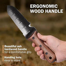 Hori Hori Garden Knife, Garden Tools with Sheath for Weeding,Planting,Digging, 7" Stainless Steel Blade with Cutting Edge, Full-Tang walnut Wood Handle with Hanging Hole by GreenHaven Gardens