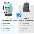 BALEINE 150L Laundry Bag Backpack, 900D Oxford Fabric Large Travel Laundry Bags with Shoulder Straps and 2 Mesh Pockets for College Dorm, Apartment, Laundromat (Sky Blue, 150L) by TinyTreasures Baby Boutique